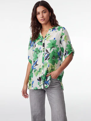 Blusa Flores Mujer Blanco