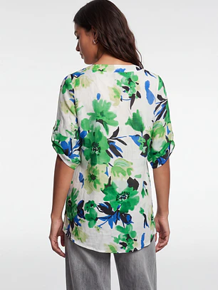 Blusa Flores Mujer Blanco