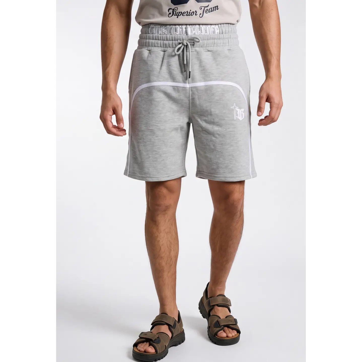 Bermuda Doble Pretina Hombre Gris 1