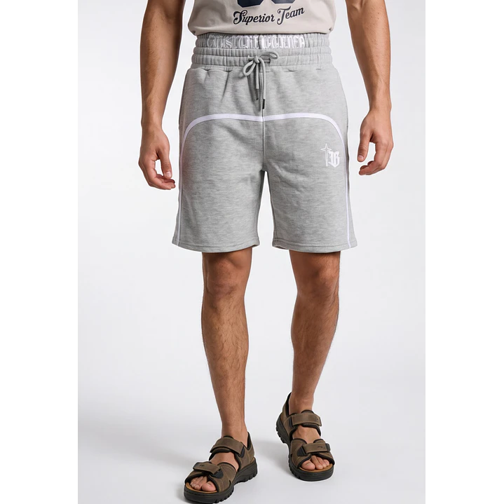 Bermuda Doble Pretina Hombre Gris 1