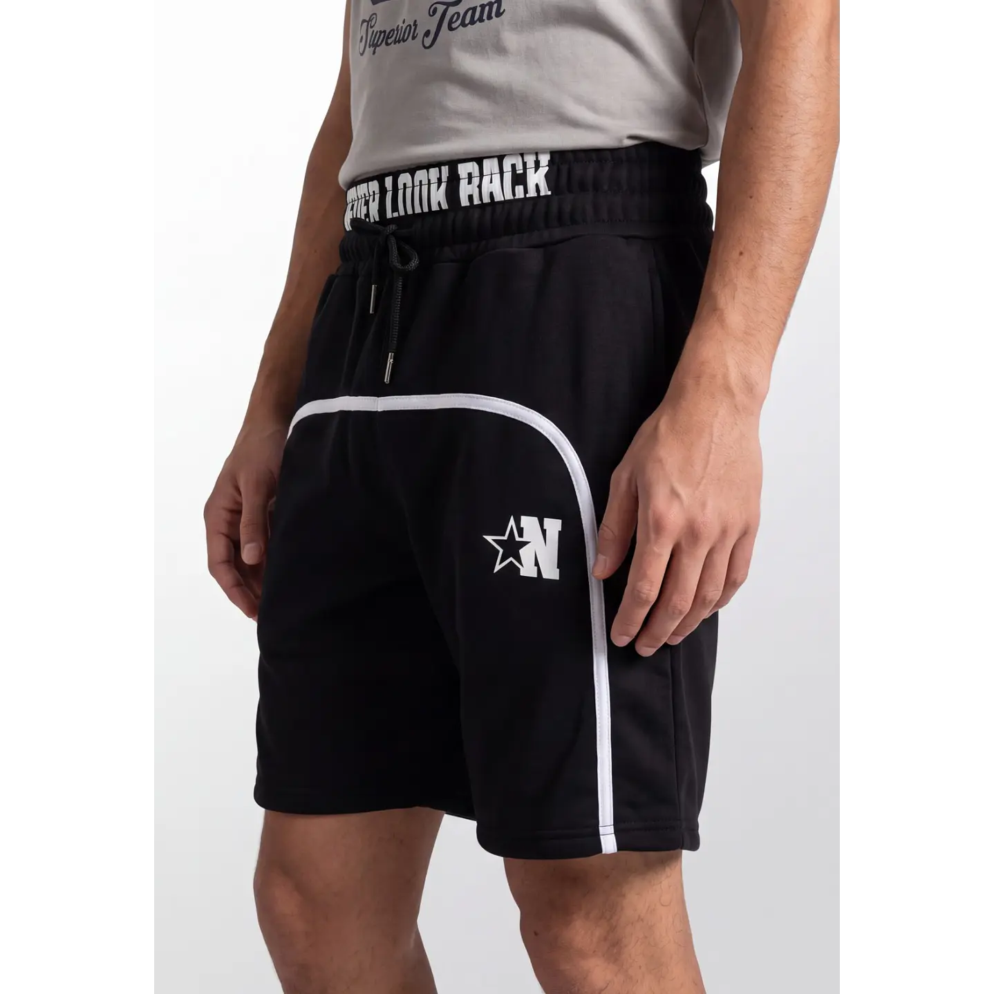 Bermuda Doble Pretina Hombre Negro 2