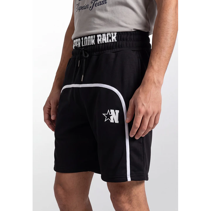 Bermuda Doble Pretina Hombre Negro 2