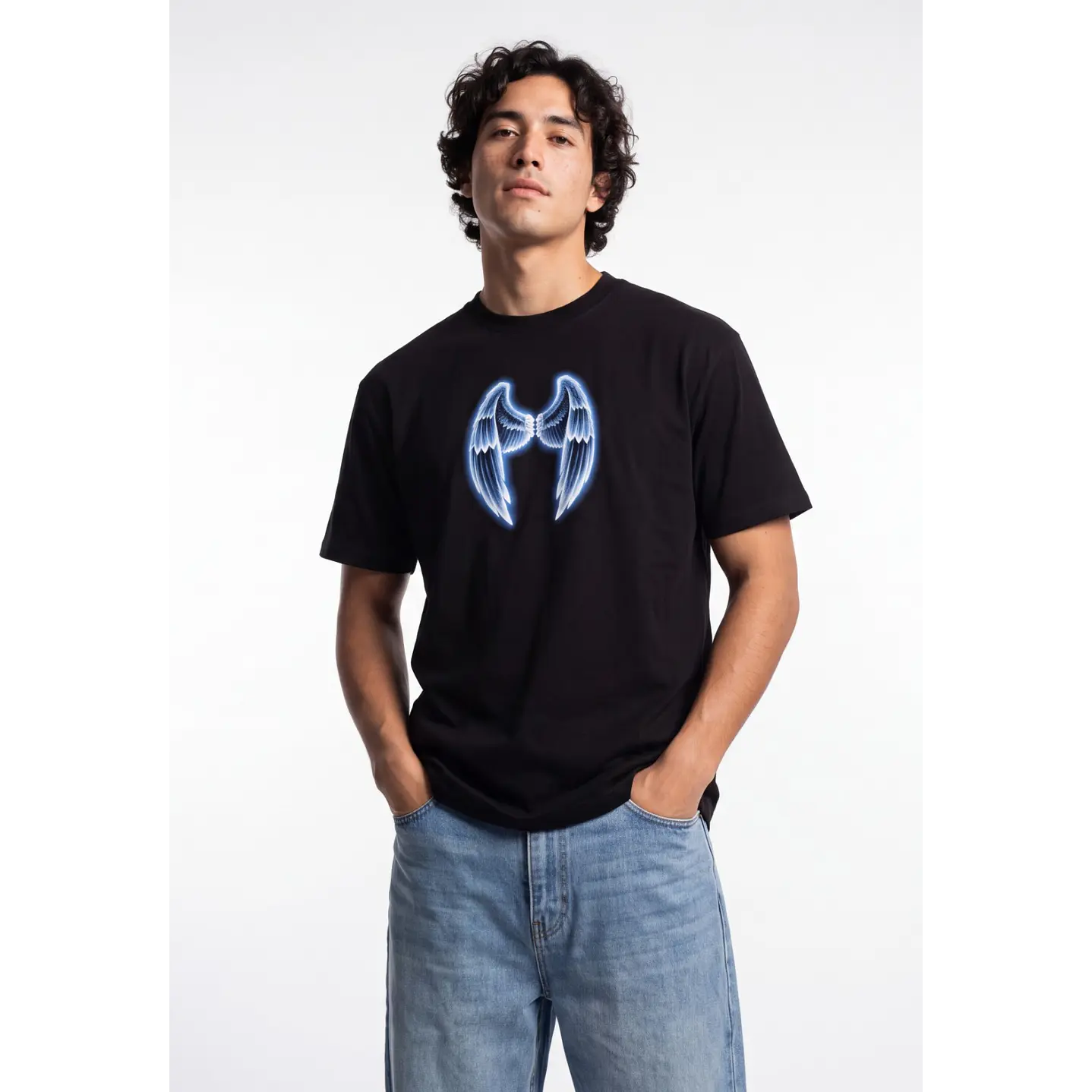 Polera Wings Hombre Negro 4
