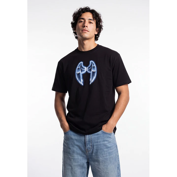 Polera Wings Hombre Negro 4
