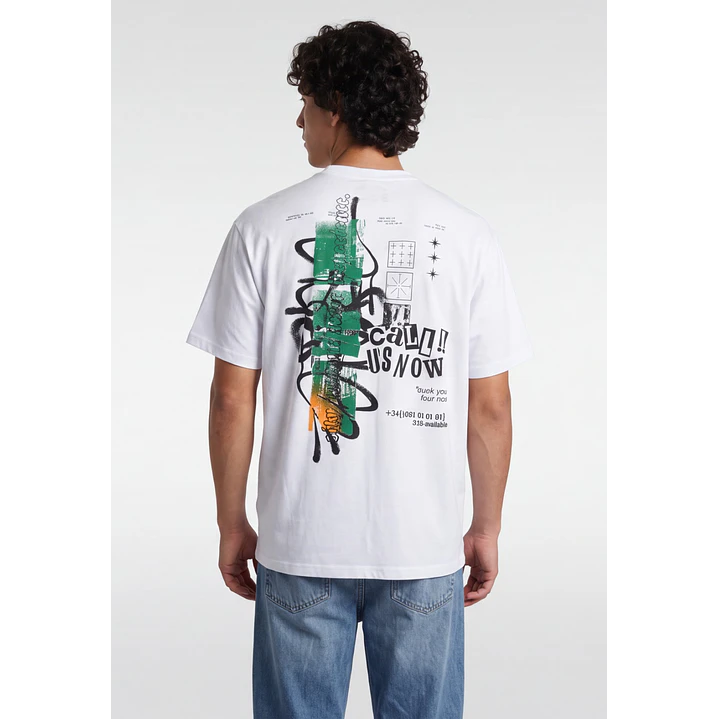 Polera Call us Now Hombre Blanco 1