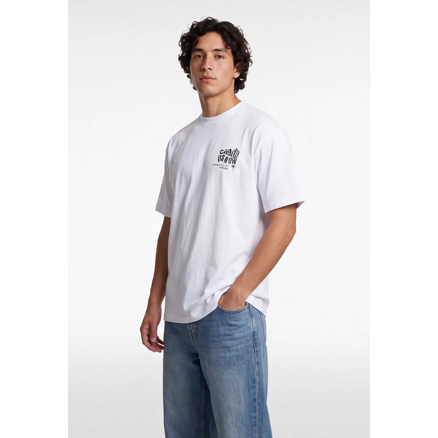 Polera Call us Now Hombre Blanco 4