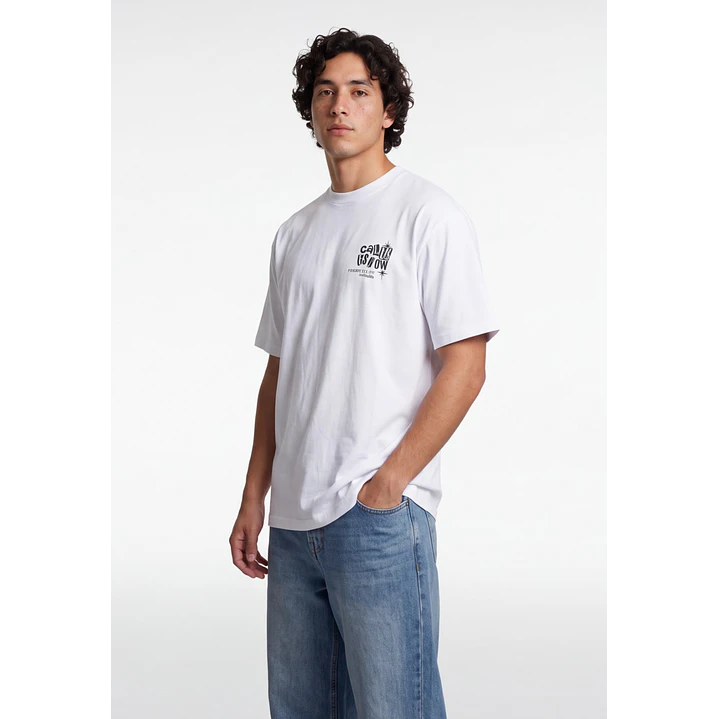 Polera Call us Now Hombre Blanco 4