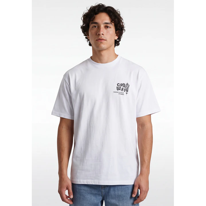 Polera Call us Now Hombre Blanco 2