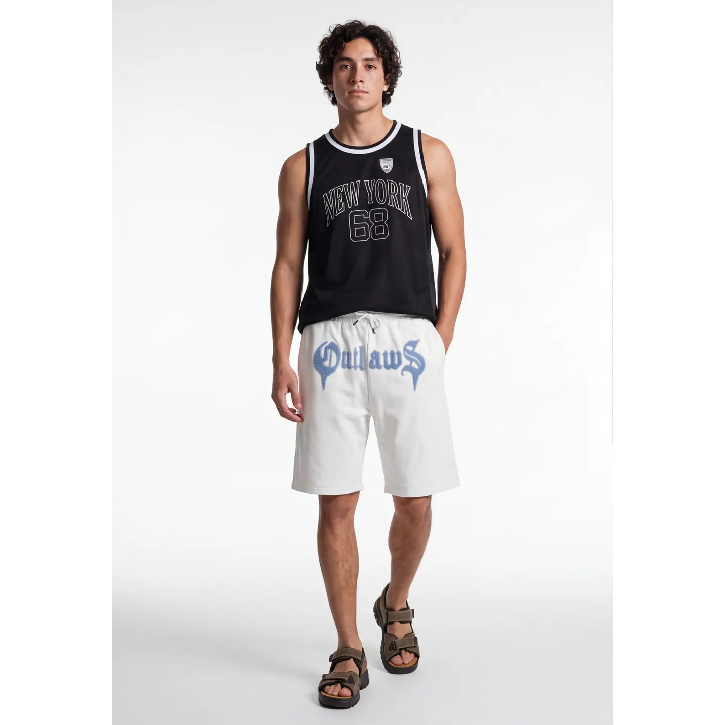 Bermuda Parche Baggy Hombre Blanco 3