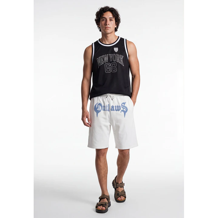 Bermuda Parche Baggy Hombre Blanco 3