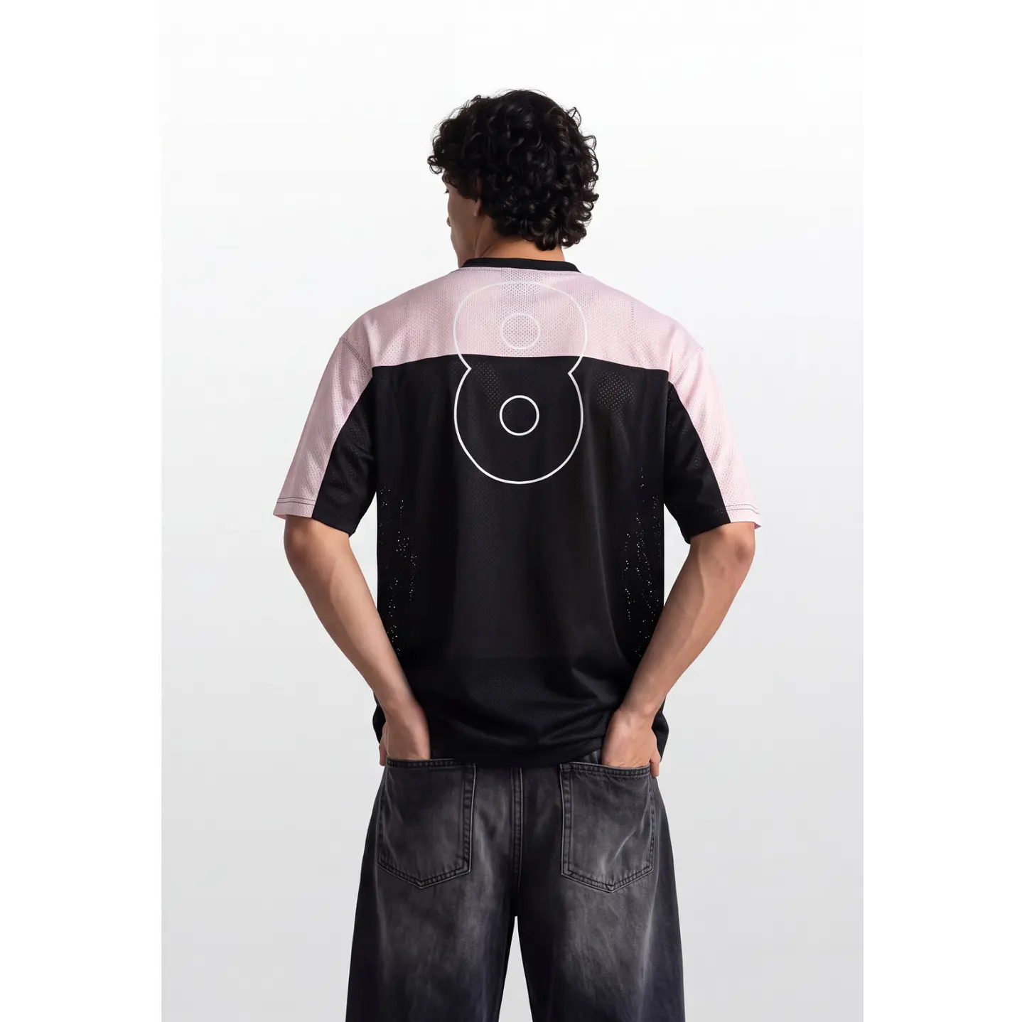 Polera Deportiva Bicolor Hombre Negro 2