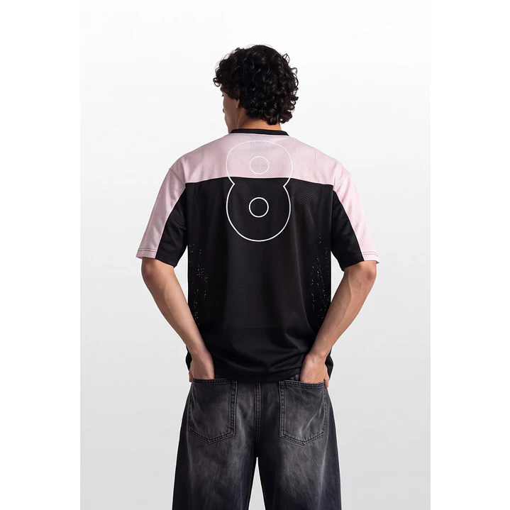 Polera Deportiva Bicolor Hombre Negro 2