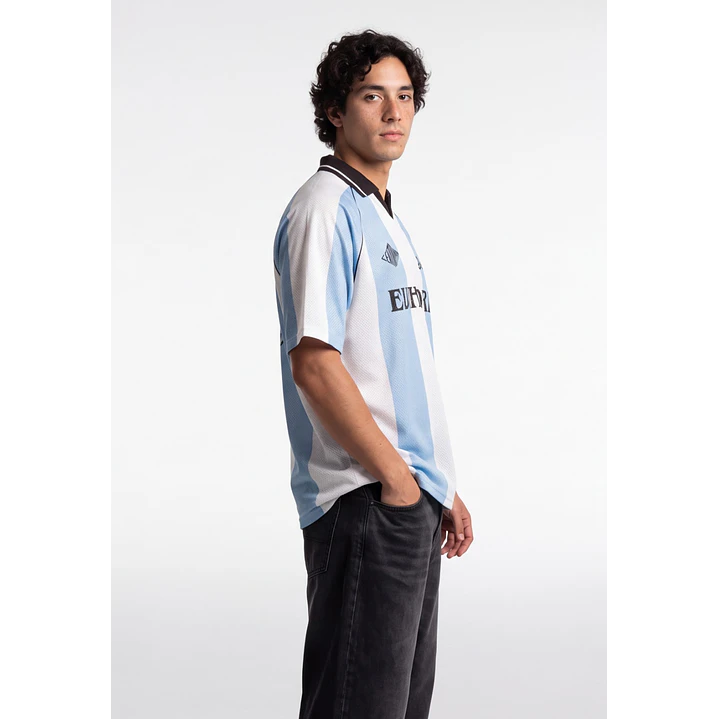 Polera Deportiva Bicolor Hombre Celeste 3