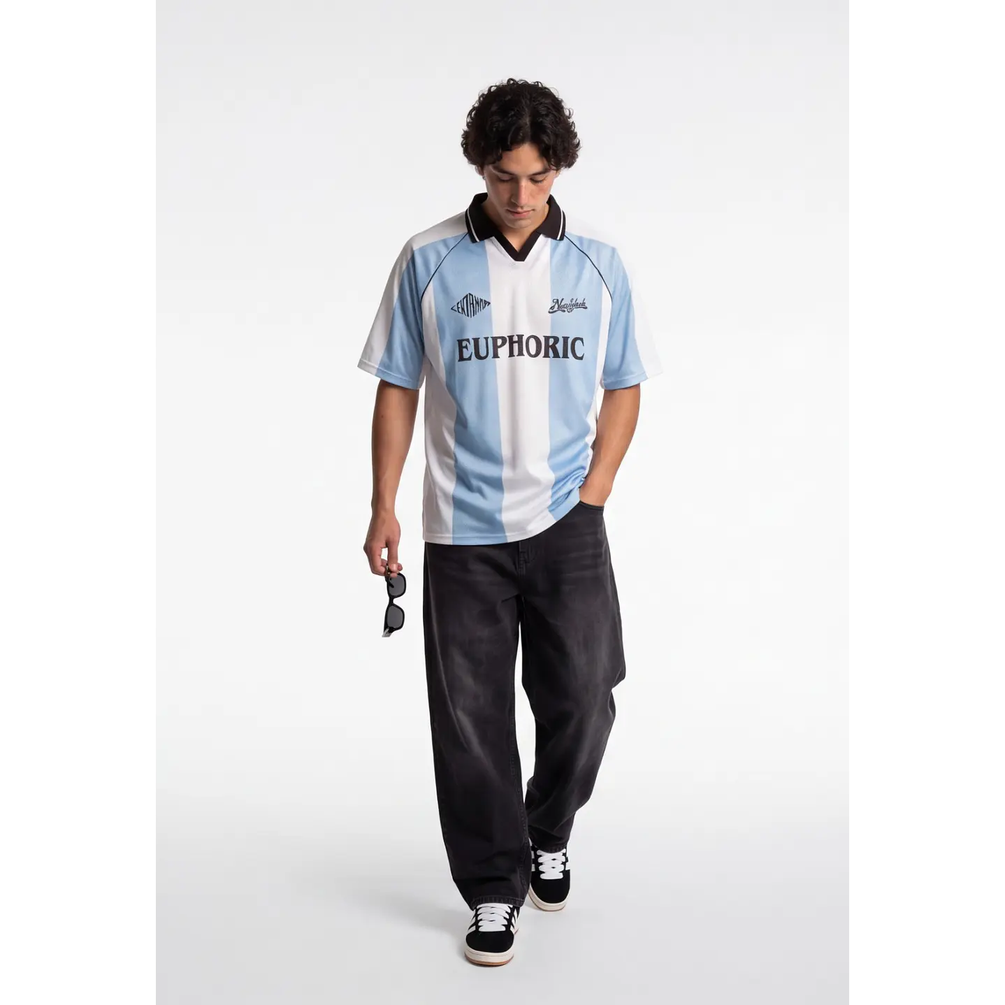 Polera Deportiva Bicolor Hombre Celeste 1
