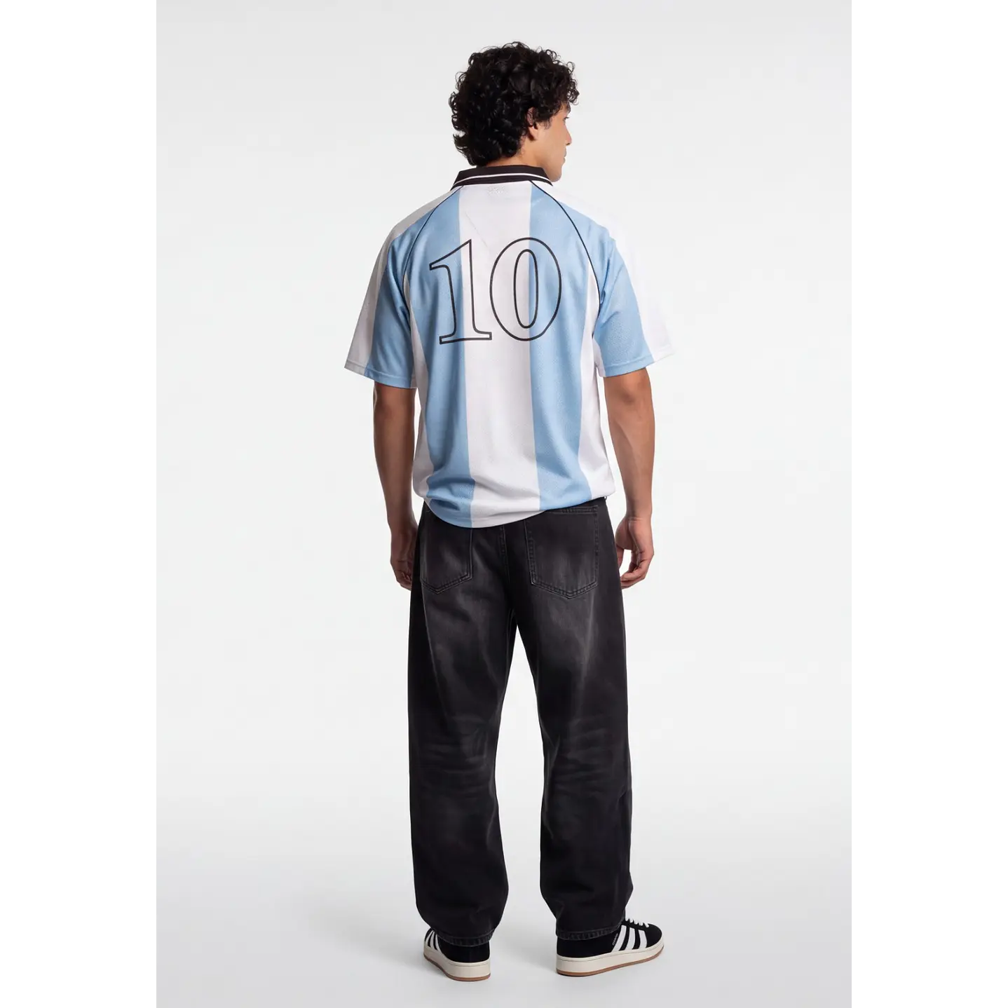 Polera Deportiva Bicolor Hombre Celeste 2