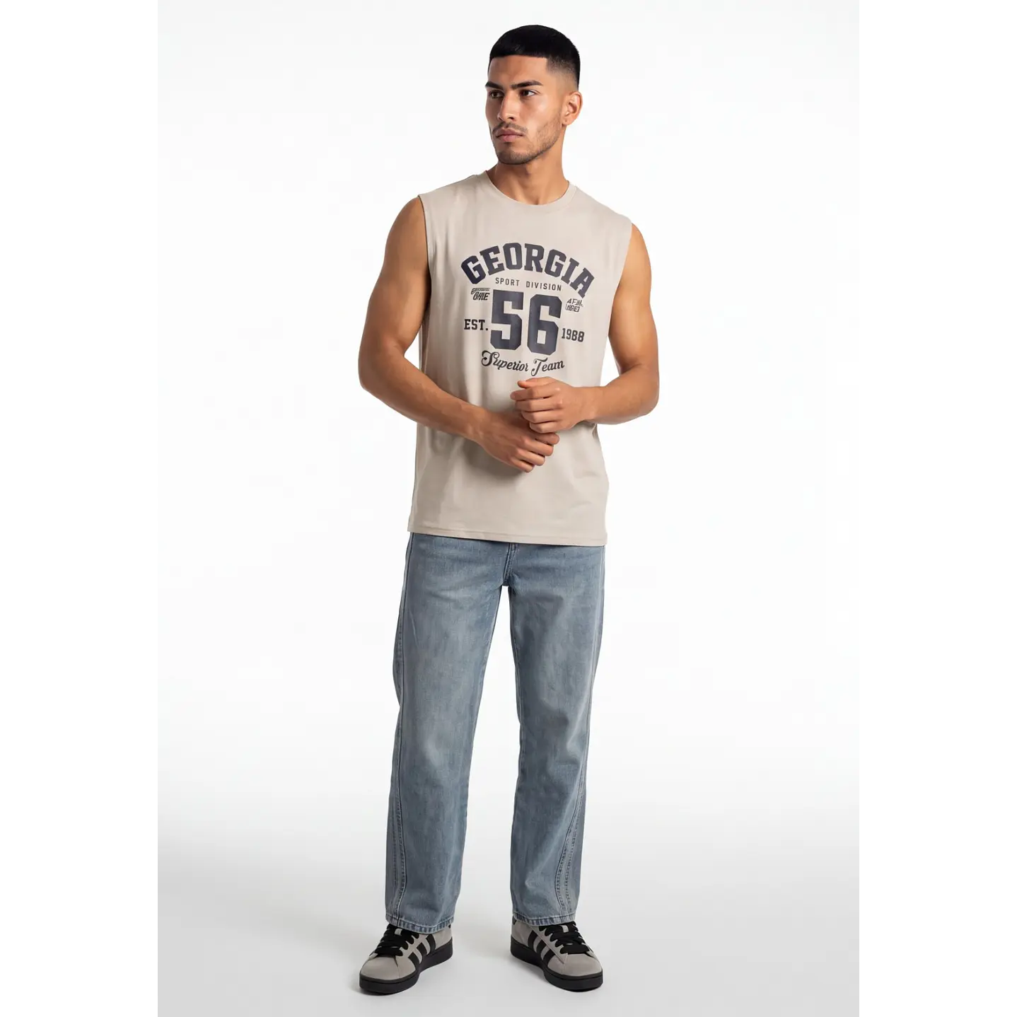 Sudadera College Hombre Gris 3