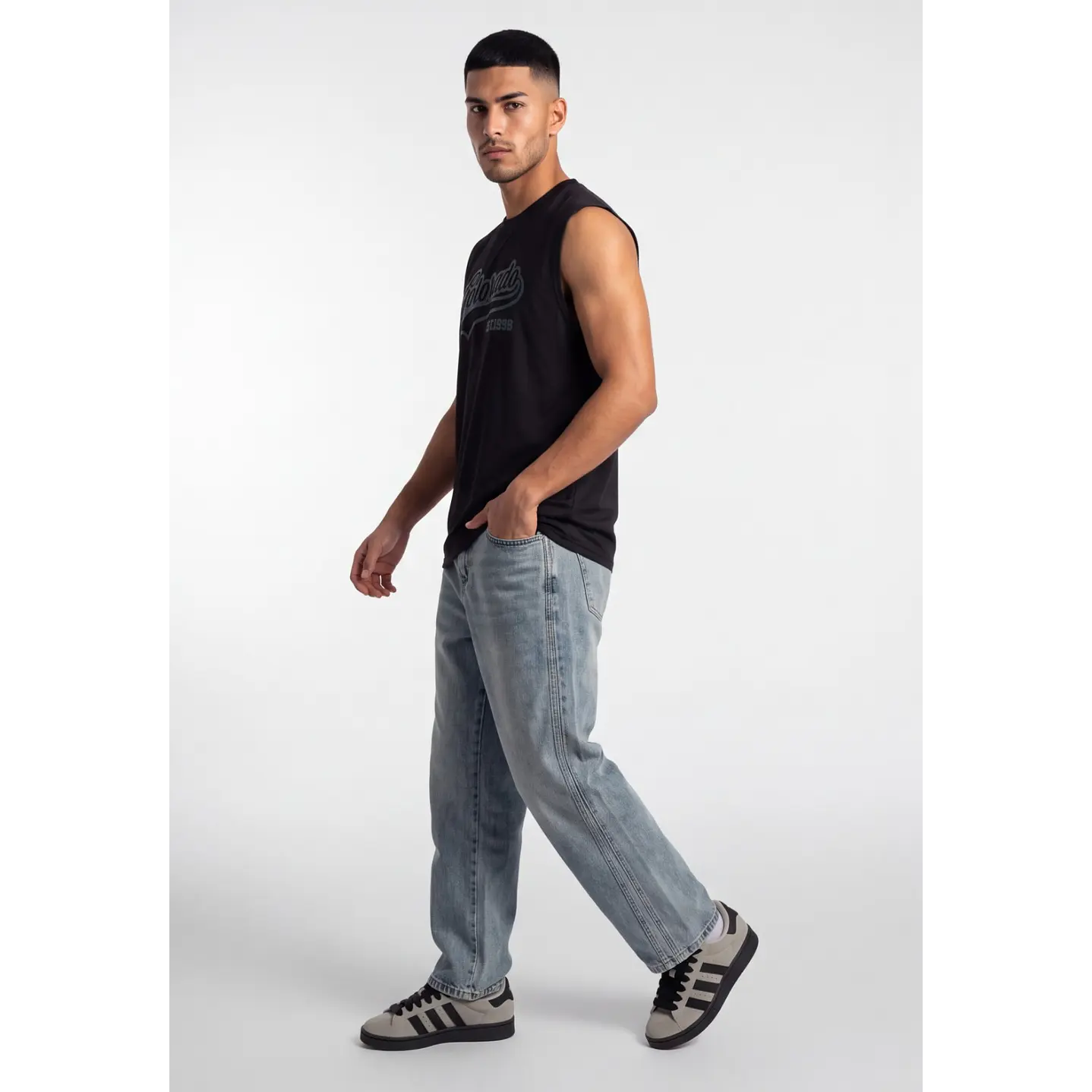 Sudadera College Hombre Negro 3