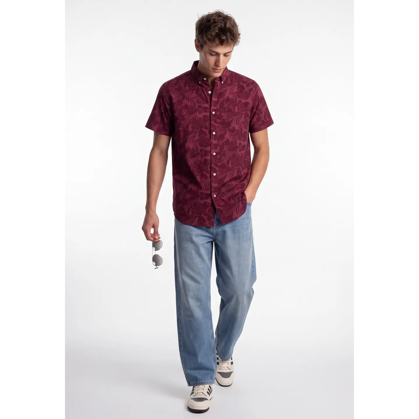 Camisa Popelina Hombre Rojo 3