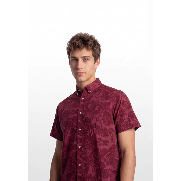 Camisa Popelina Hombre Rojo 4