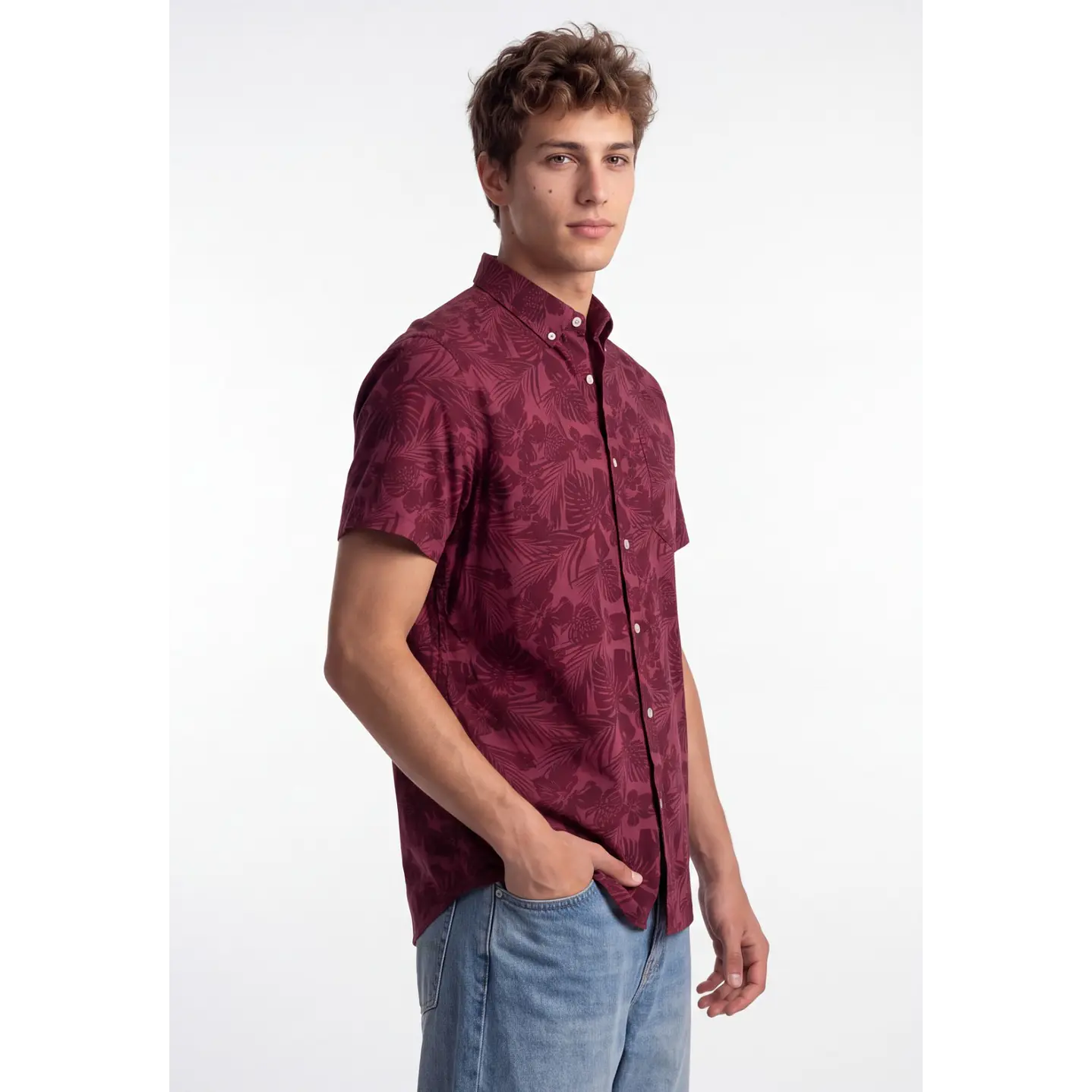 Camisa Popelina Hombre Rojo 1