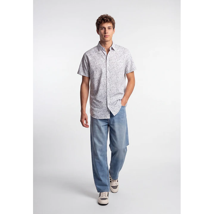 Camisa Popelina Hombre Blanco 3