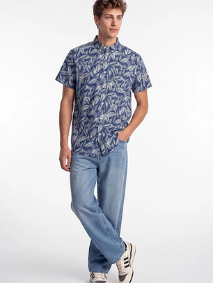 Camisa Popelina Hombre Azul