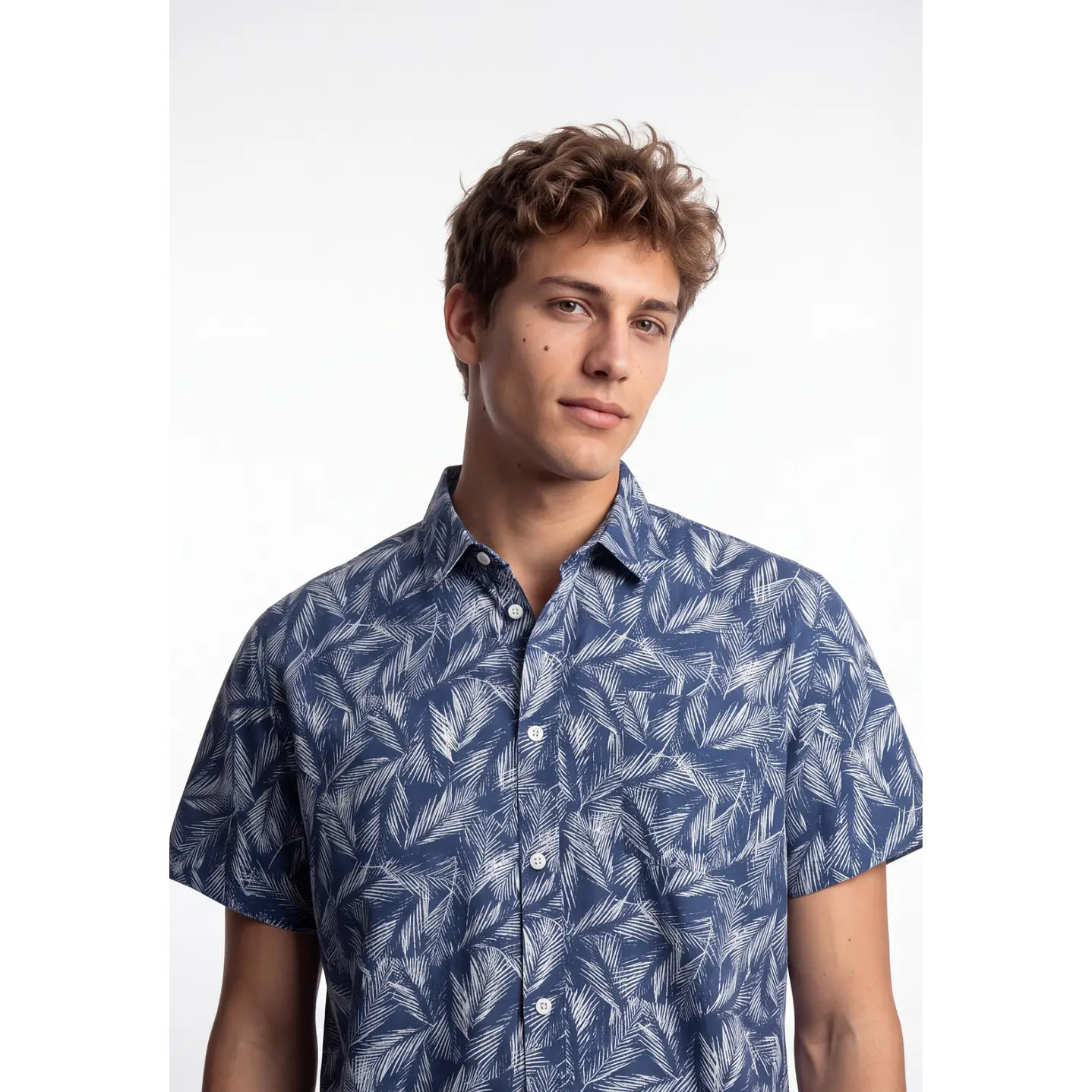 Camisa Popelina Hombre Azul 3