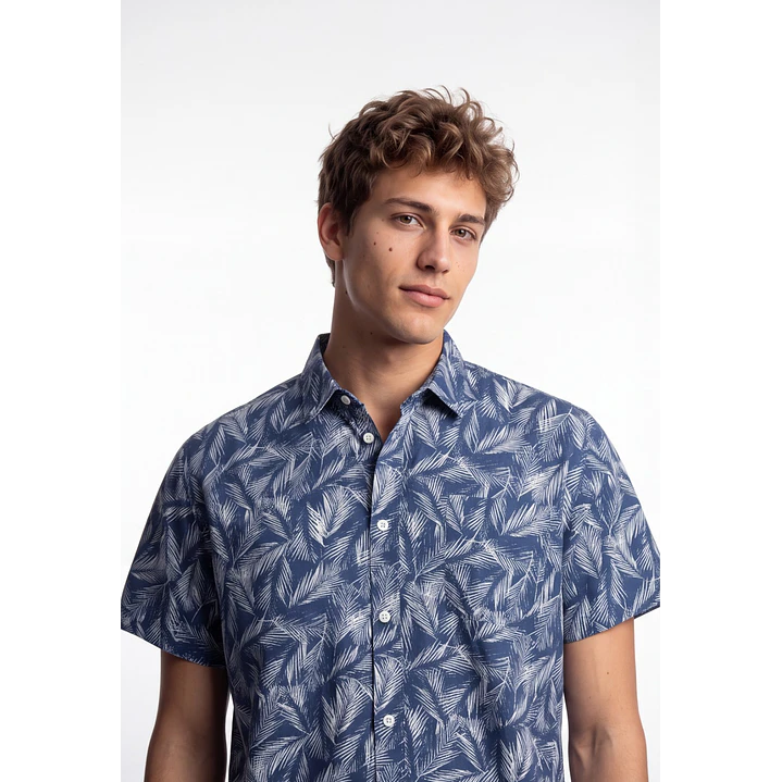Camisa Popelina Hombre Azul 3
