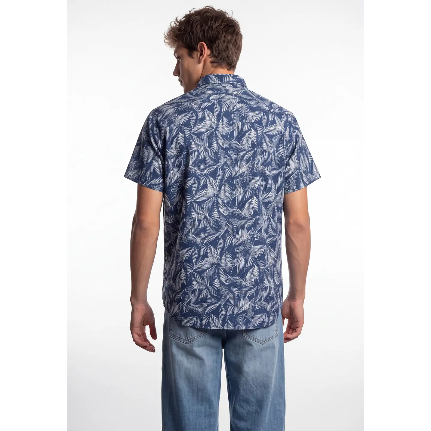 Camisa Popelina Hombre Azul 2
