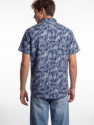Camisa Popelina Hombre Azul