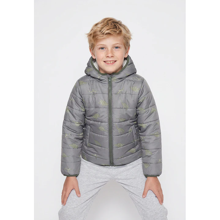 Parka Niño Gris Polar Dinosaurio Family Shop 1