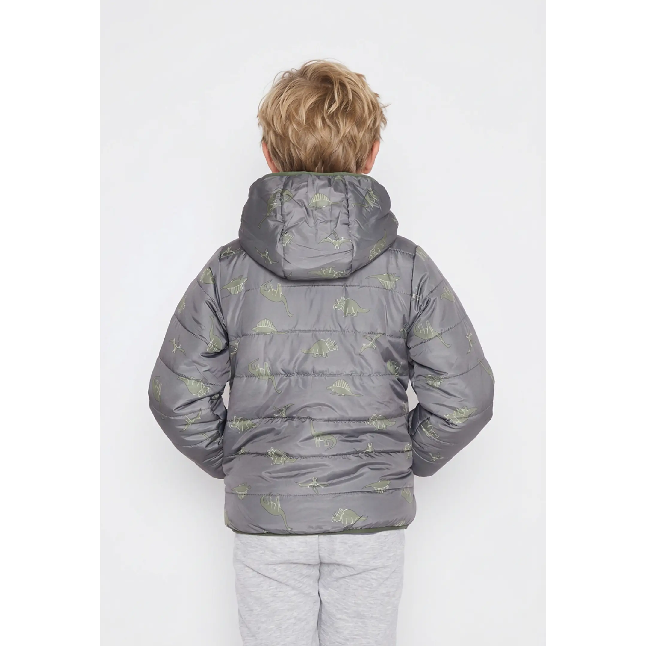 Parka Niño Gris Polar Dinosaurio Family Shop 3