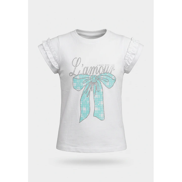 Polera Vuelos Romantic Niña Blanco 1