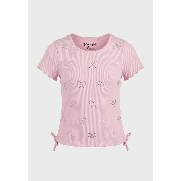 Polera Tachas Niña Rosado 1
