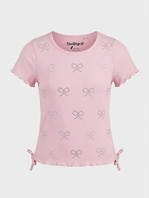 Polera Tachas Niña Rosado