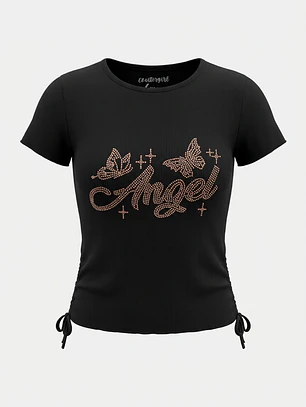 Polera Tachas Niña Negro