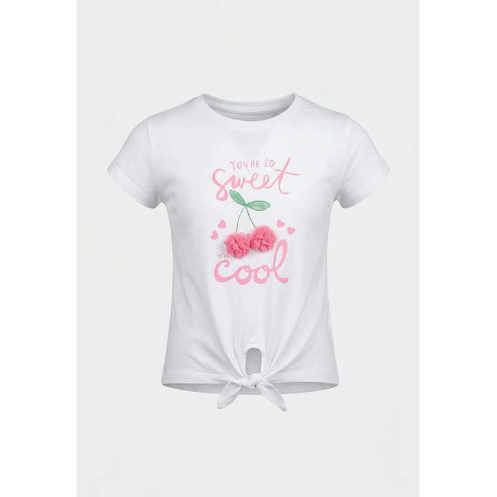 Polera Tela Niña Blanco 1