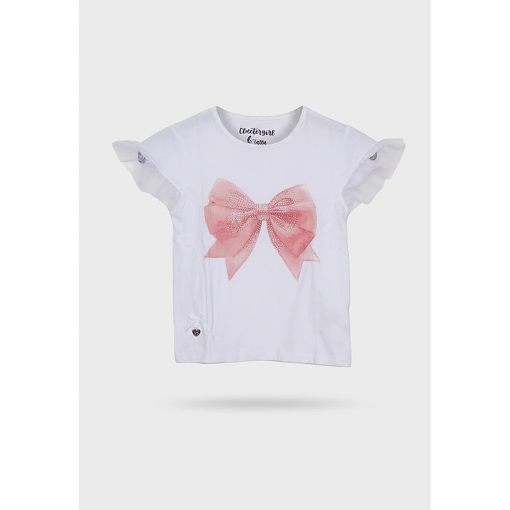 Polera Coquette Niña Blanco 1