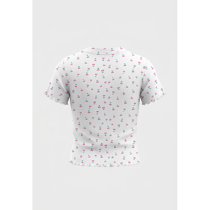 Polera Cherry Niña Blanco 2
