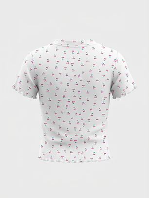 Polera Cherry Niña Blanco