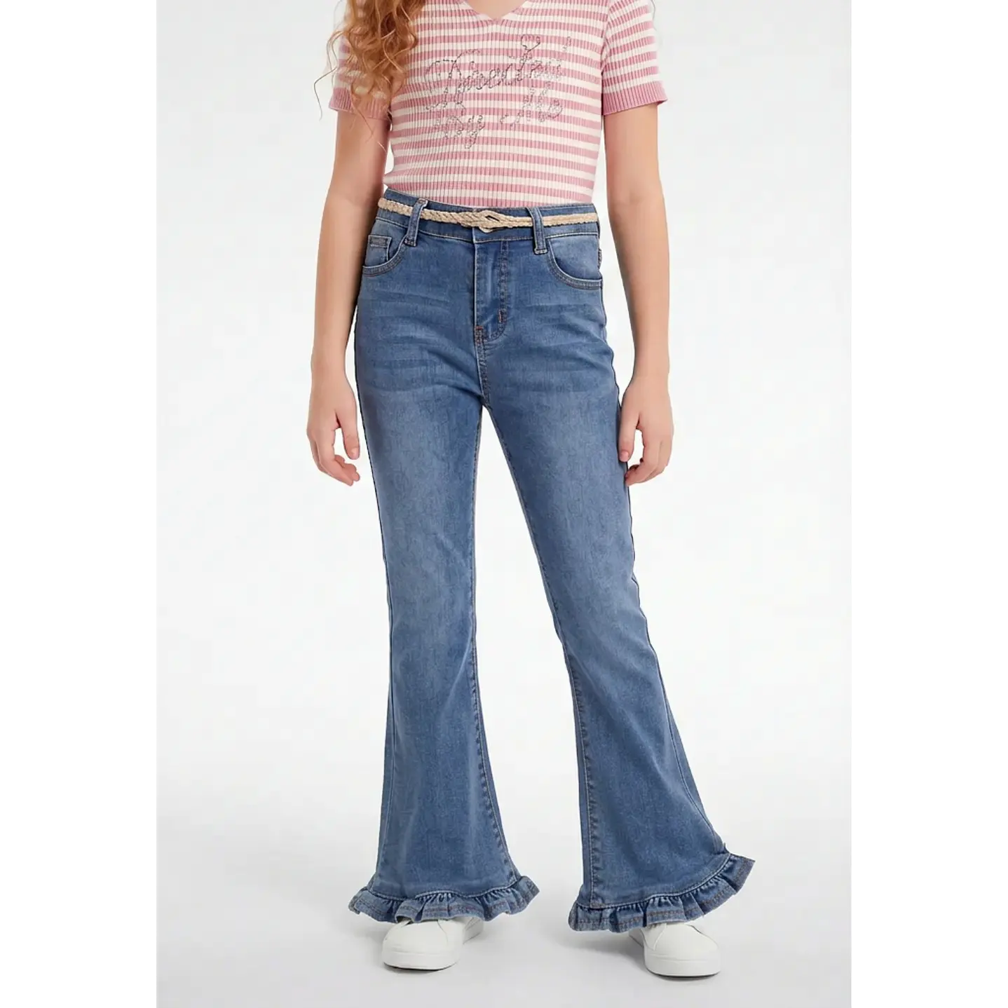 Jeans Con Basta Flare Niña Azul 1