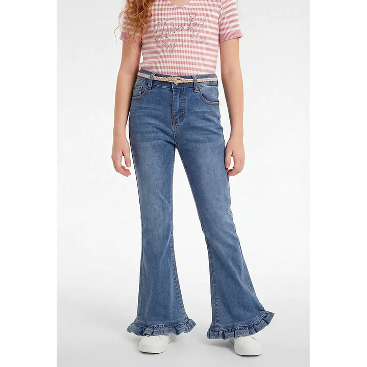 Jeans Con Basta Flare Niña Azul 1