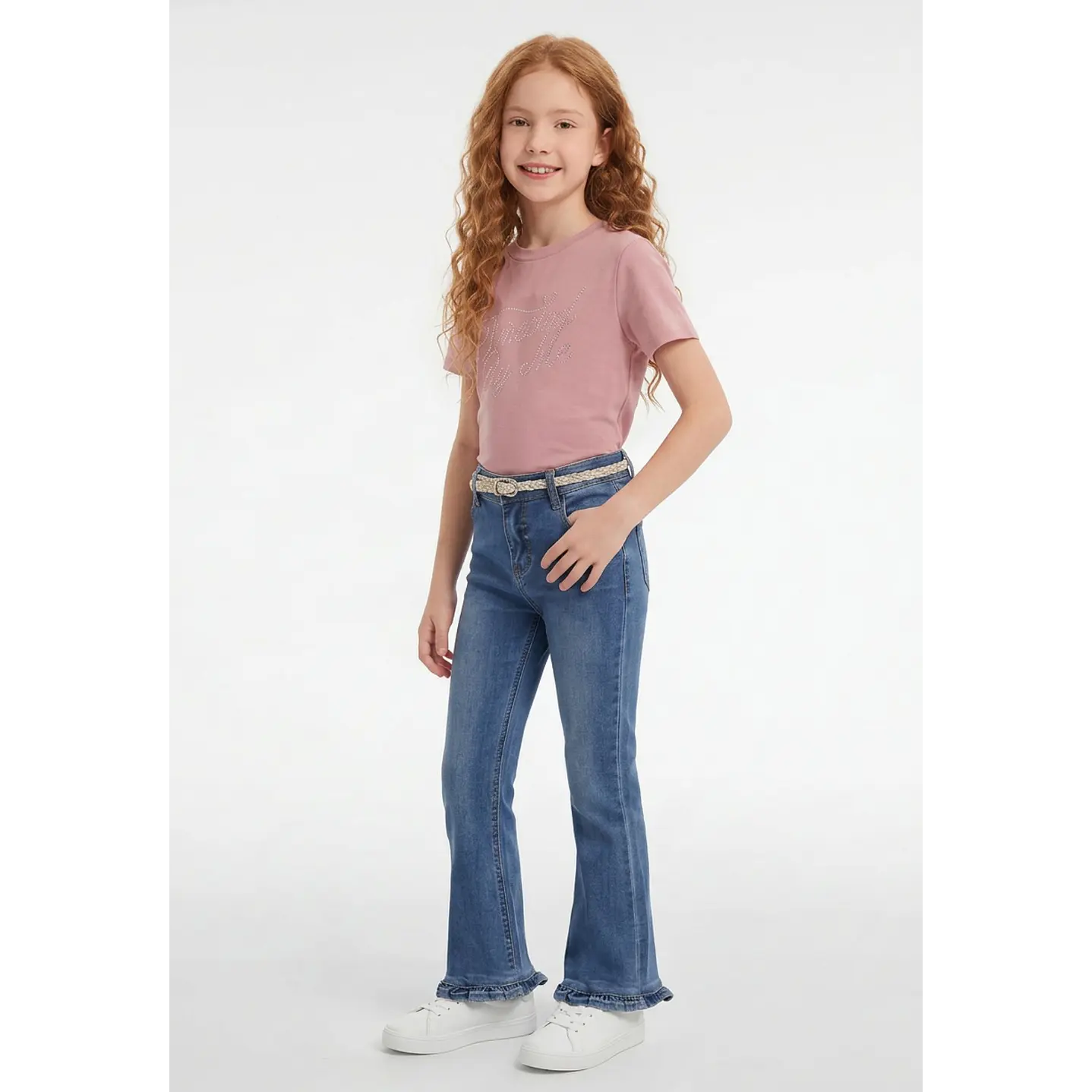 Jeans Con Basta Flare Niña Azul 3