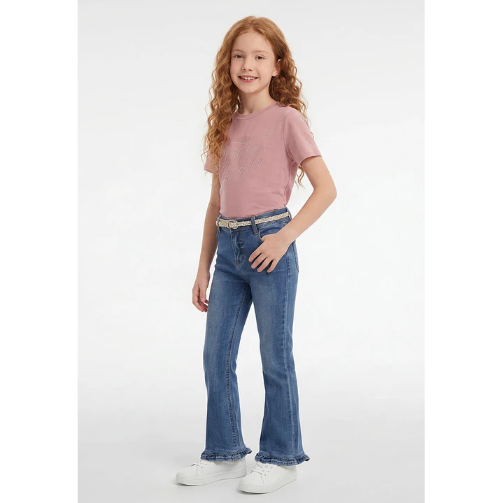 Jeans Con Basta Flare Niña Azul 3