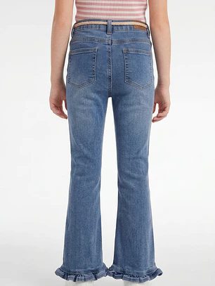 Jeans Con Basta Flare Niña Azul