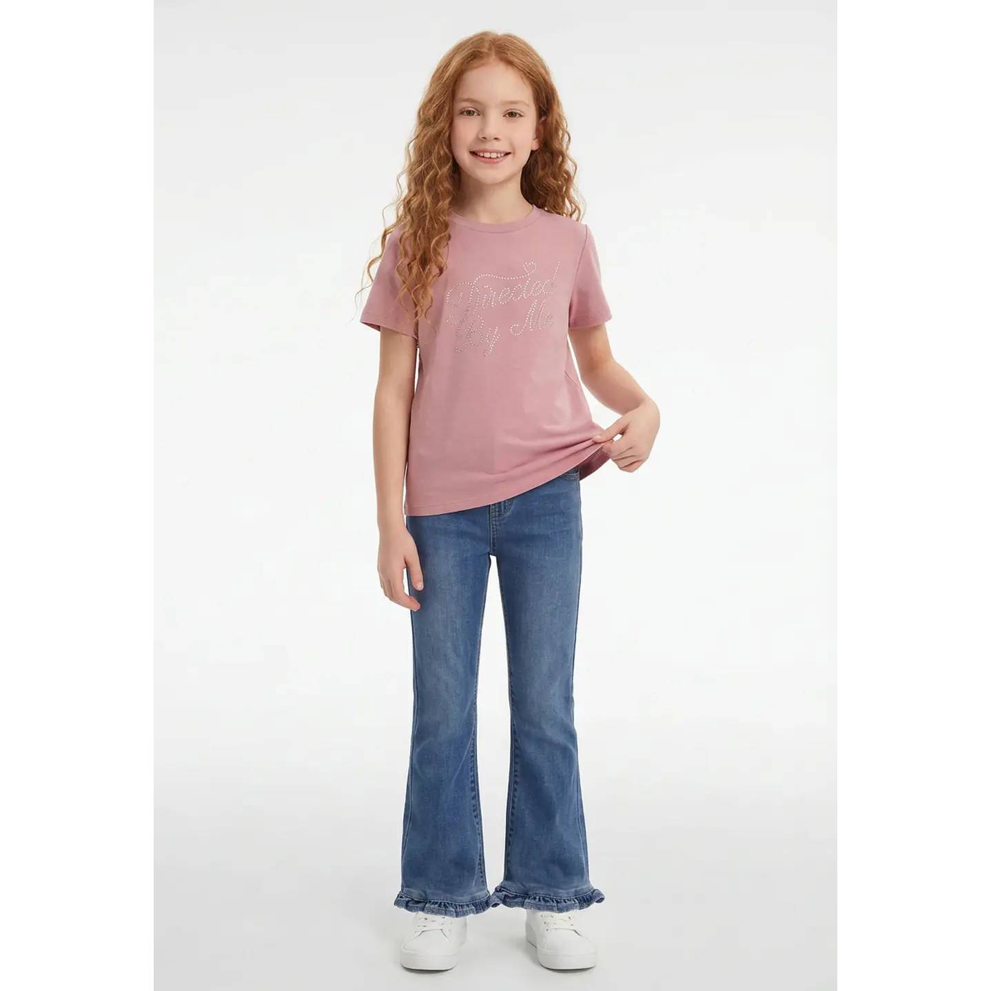 Jeans Con Basta Flare Niña Azul 4