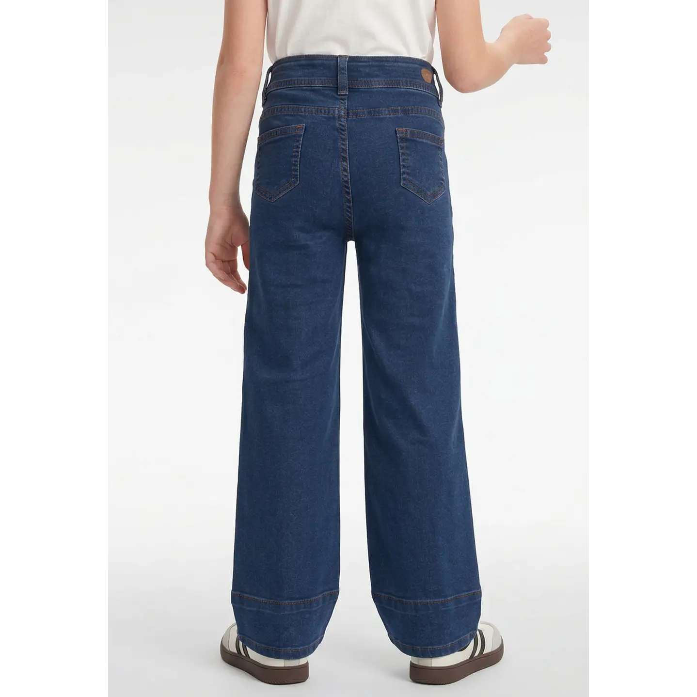 Jeans Botones Wide Leg Niña Azul 2
