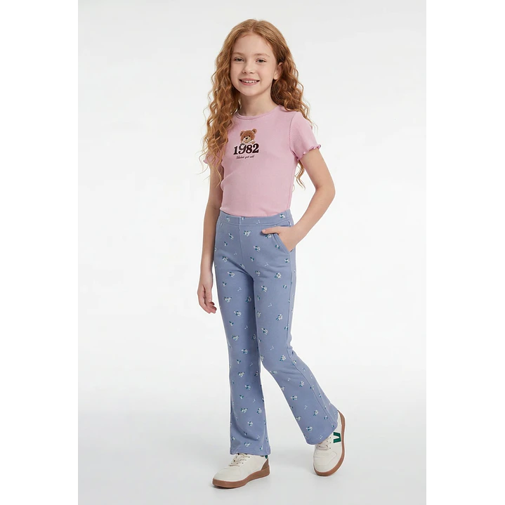 Calza Rib Flare Niña Celeste 4
