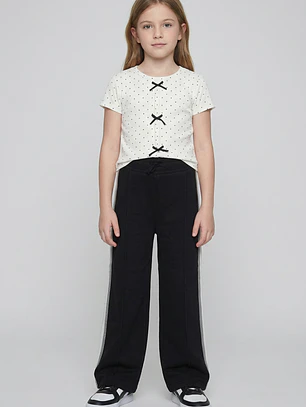 Buzo Línea lateral Wide Leg Niña Negro