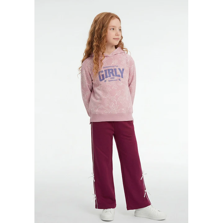 Buzo Lazos Wide Leg Niña Fucsia 4